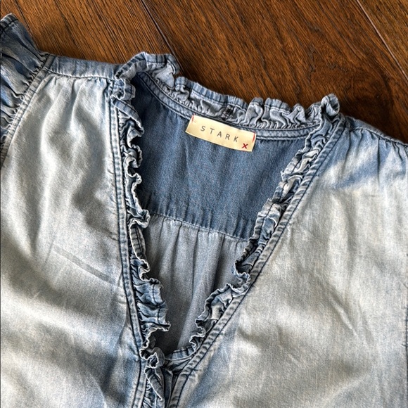 Denim Ruffle Top - Picture 2 of 6